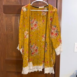 Yellow Floral Kimono